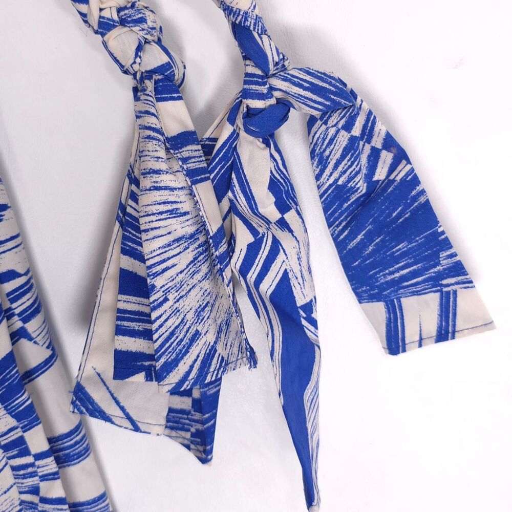 MARIE OLIVER New Foster Dress SMALL Blue White Radiance Tie Cotton 2F13-138-229A - Picture 9 of 12